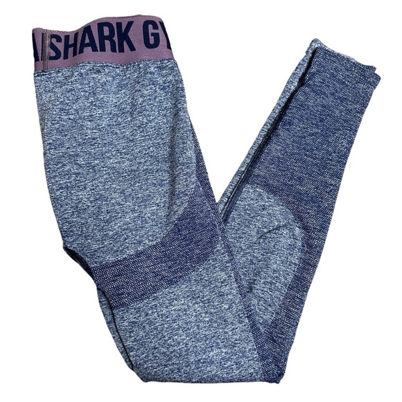 Gymshark Flex blue grey heather stretch leggings medium - Picture 1 of 5
